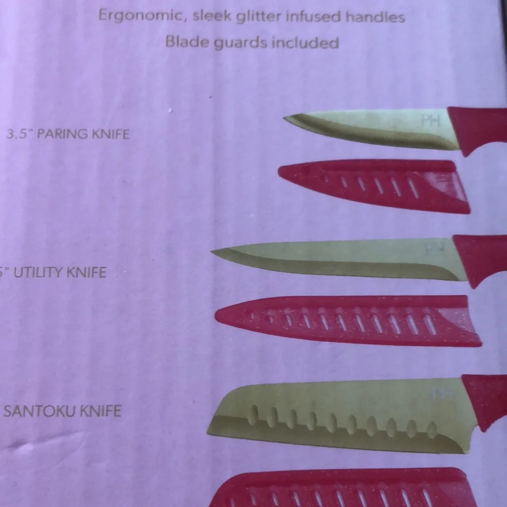 Paris Hilton Pink and Gold 13 pc Cutlery Knife Set